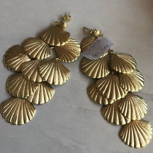 Seashell gold earrings